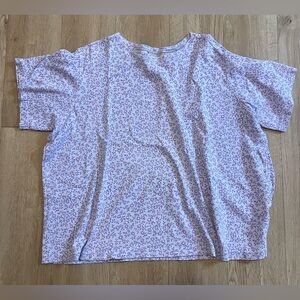 Basic Editions Purple Floral Top